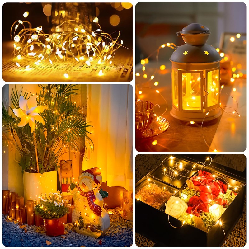 SINAMER 6 Pack Fairy Lights Battery Operated String Lights, 7ft