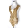 Labellezalay Gold Beaded Appliqué Patches Iron On, Rhinestones Bodice Applique