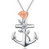 KINGWHYTE 925 Sterling Silver Anchor Urn Necklaces for Ashes