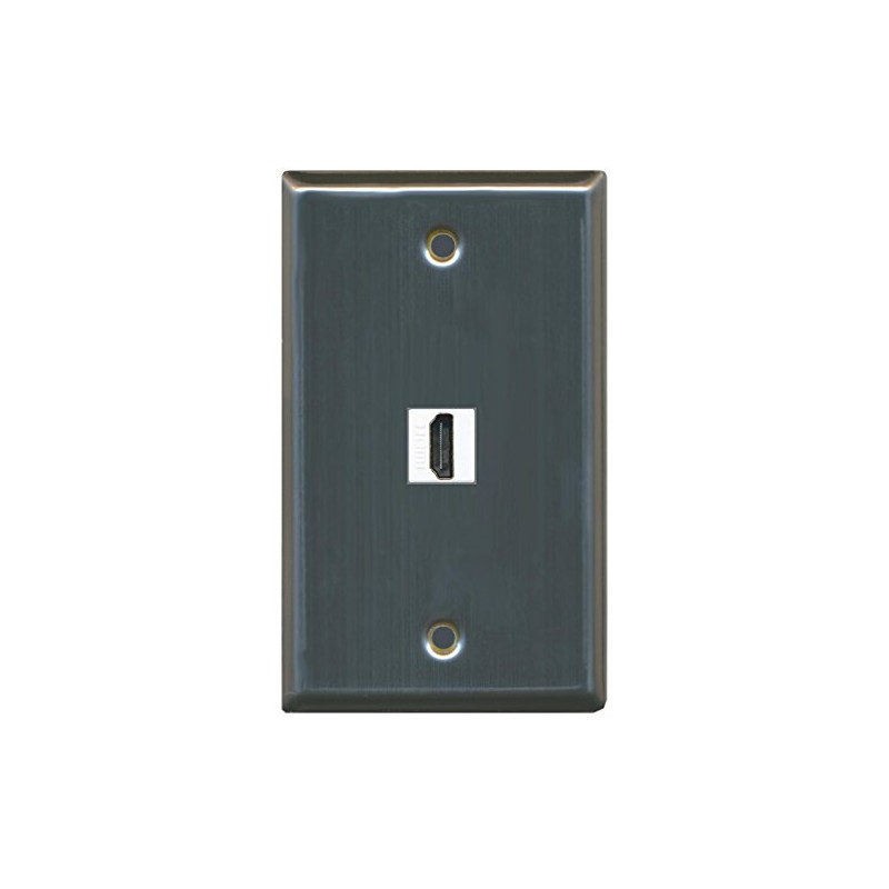 RiteAV (1 Gang Flat) HDMI Wall Plate Stainless Steel