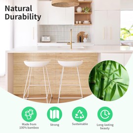 AMZDEPOT Natural Bamboo Wall Panel for Interior Wall Decor, Renewable Pole Wrap Wainscoting Paneling for Wall Ceiling Furniture Cabinet Office, 12 x 96 Inch, Carbonized