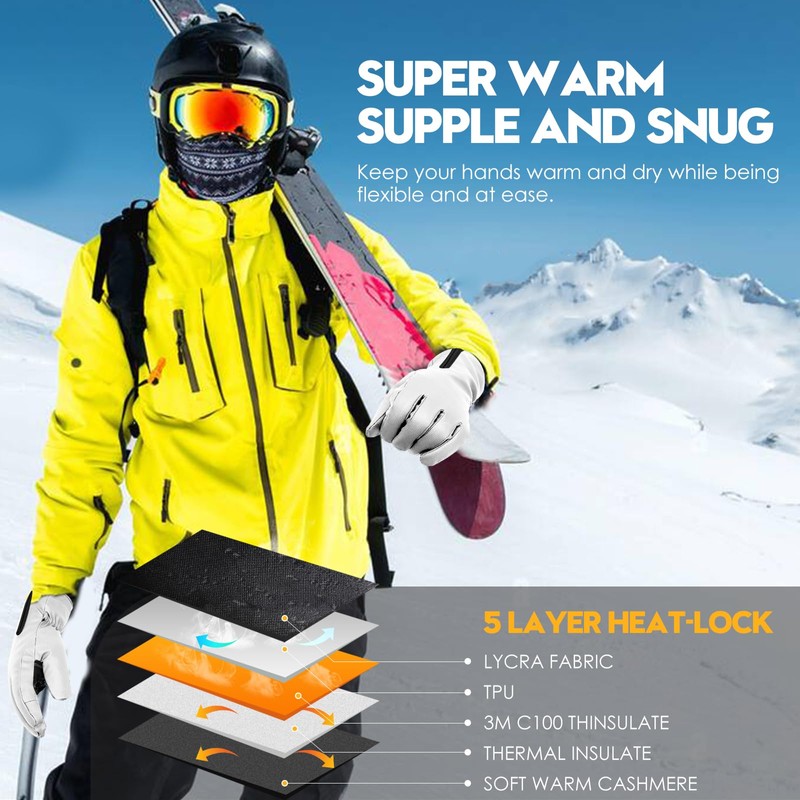 Bruvoalon Y322 Winter Gloves for Men & Women, -10℉ Touchscreen