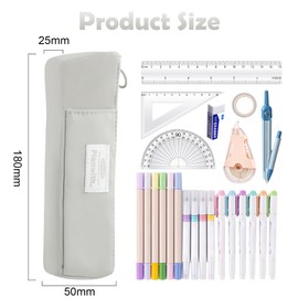 Shpucise Pen Holder for Notebook,Pen Pouch with Adjustable Elastic Band,Small Pen Holder with Zipper and Adjustable Elastic Band,Pen Case Book Pouch for Journals Notebook Books (Grey)