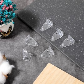 Zyghjort 12 Pieces Hold Down Bracket 1 Inch Mini Brackets for Blinds Clear Plastic Blind Brackets Holder Blinds Bottom Rail Hold Clips Replacements Blind Parts for Horizontal Shades Windows Doors