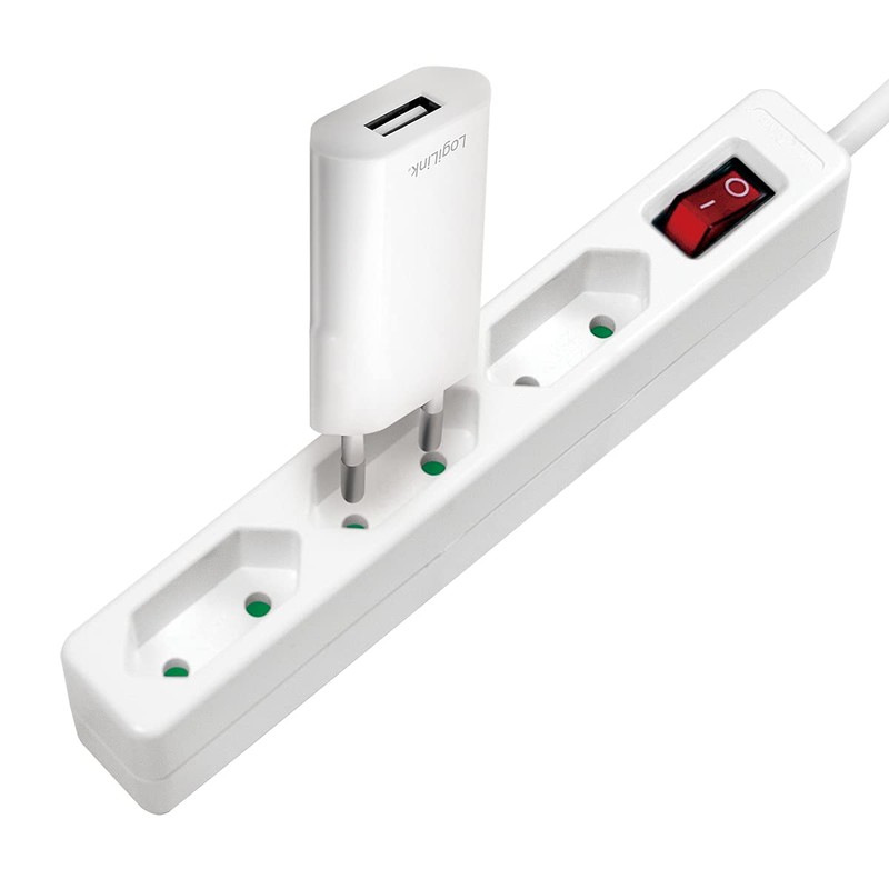 LogiLink LPS227 4+2 (4X Protective Contact CEE 7/3, 2X USB)