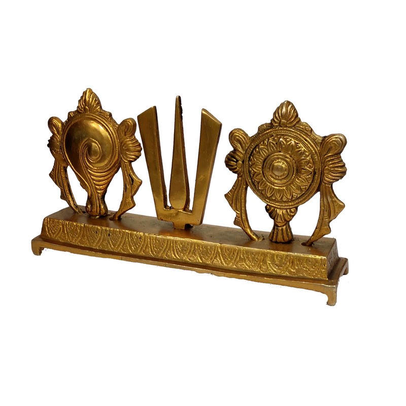 Purpledip Brass Idol Tirupathi Balaji Shankh Chakra Tilak: Padmanabha Swami