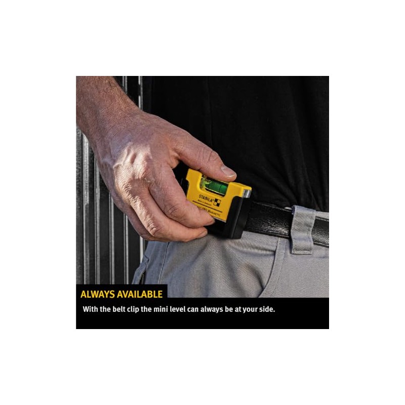 Stabila 11901 Nivel de bolsillo magnético PRO con funda amarilla