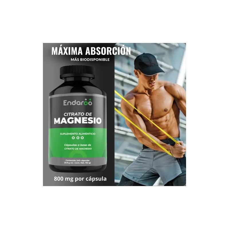 Citrato Magnesio Potasio Endaroo 240 Cápsulas Sabor Lactosa Gluten Free