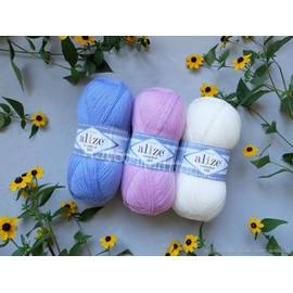 Alize LanaGold 800 Knitting Yarn for Crochet Knitting and Crafts Very Fine Weight Soft 4 Balls 400g 3500yds Color 28 Rose