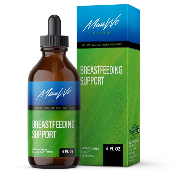 Liquid Breastfeeding Supplements - Lactation Support Supplement Drops - Organic Herbal Tincture with Goat's Rue, Fenugreek, Blessed Thistle. Fennel Seed, Turmeric, Red Raspberry - 4fl.oz.