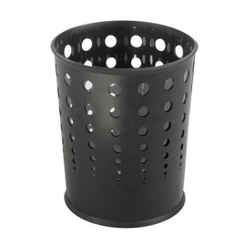 Safco 9740BL Bubble Wastebasket Round Steel 6gal Black
