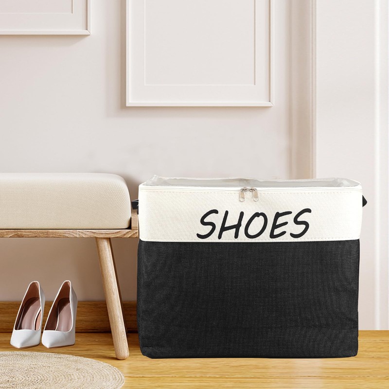 Large Entryway Shoe Storage Organizer, Shoe Basket for Entryway with
