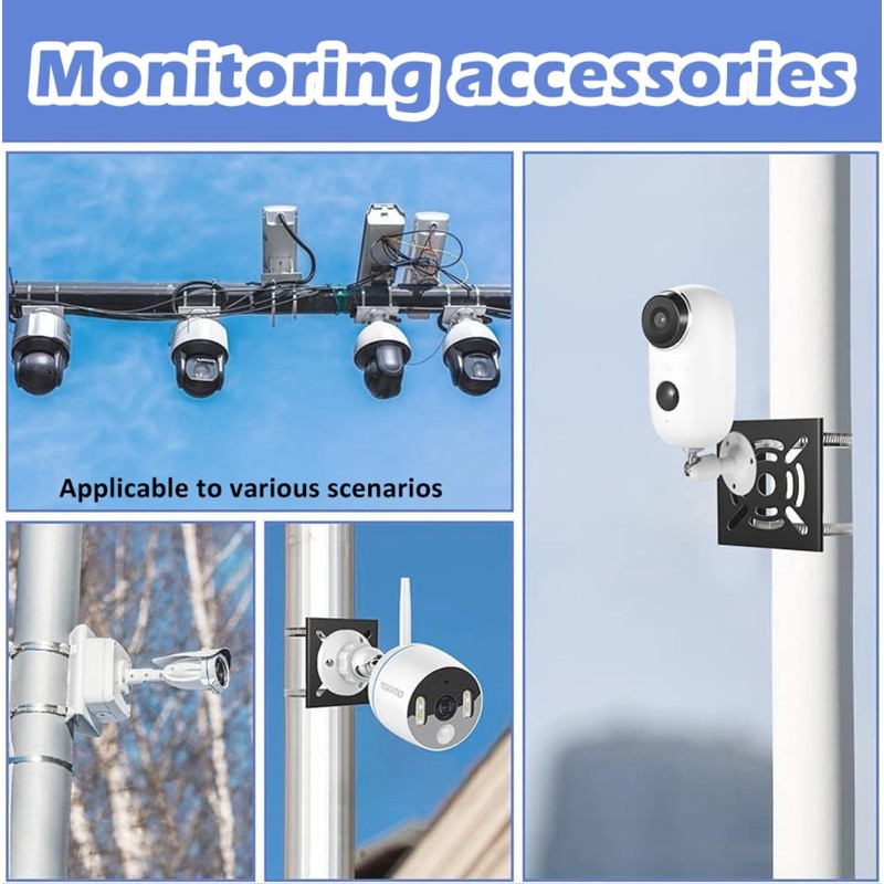 2Pcs Vertical Pole Mount Bracket for Security Camera, CCTV Cameras