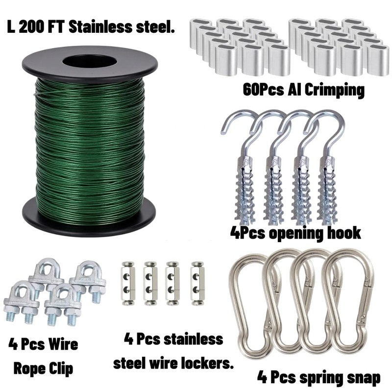 Spark Future 200FT 304 Stainless Steel Wire Rope Kit, 2mm(0.08