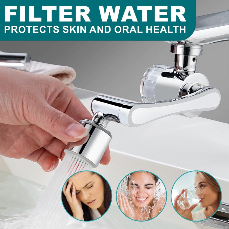 BREADEEP 1080º Sink Water Filter Faucet, Splash-proof Sink Faucet Extender