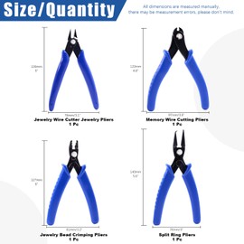 Glarks 5Pcs Jewelry Pliers Tool Set Including Split Ring Pliers Jewelry Bead Crimping Pliers Jewelry Wire Cutter and Memory Wire Cutting Pliers for Jewelry Bead Repairing Making Supplies