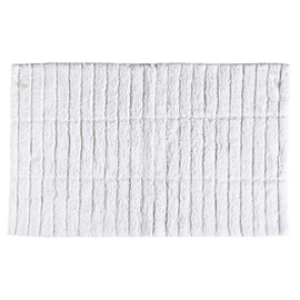 Zone Denmark Luxury Tiles Bath Mat - Stylish & Functional Non Slip Shower Mat for Bathroom - 100% Cotton Craftsmanship Easy Clean Washable Elegance for Ultimate Comfort (White)