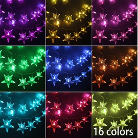 Minetom Star String Lights for Bedroom - 33 ft Plug-in Color Changing Star String Lights with Remote and Timer for Bedroom Tent Loft Bed Window Backyard Patio Porch Balcony Party Wedding, RGB