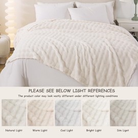 DJDEA Large Soft Fleece Throw Blanket White 127 * 153