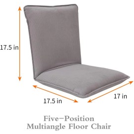Danlong Adjustable Soft-Brushed Polyester Cord Five-Position Folding Meditation Back Jack Floor Chaircolor: Gray