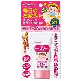 Wakodo SPF-21 Mil-Fuwa Baby UV Care for Everyday Walks, 1.1 oz (30 g) x 4 Pieces