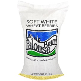 Certified Glyphosate Residue Free Soft White Wheat Berries | 25 LBS Bulk | Family Farmed in Washington State | 100% Desiccant Free | Sproutable | Non-GMO Project Verified | Kosher | Poly Bag