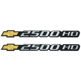 Pair Set 2500 HD Emblems Front Side Door Car 3D 2500HD Badge Decal Replacement for 01-07 2500HD 15114051 (Yellow)