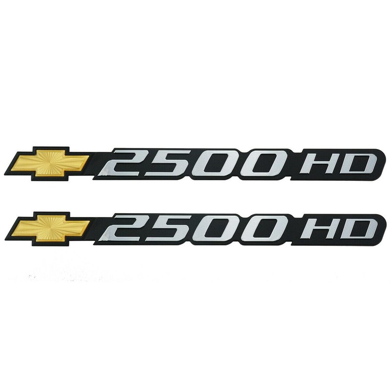 Pair Set 2500 HD Emblems Front Side Door Car 3D