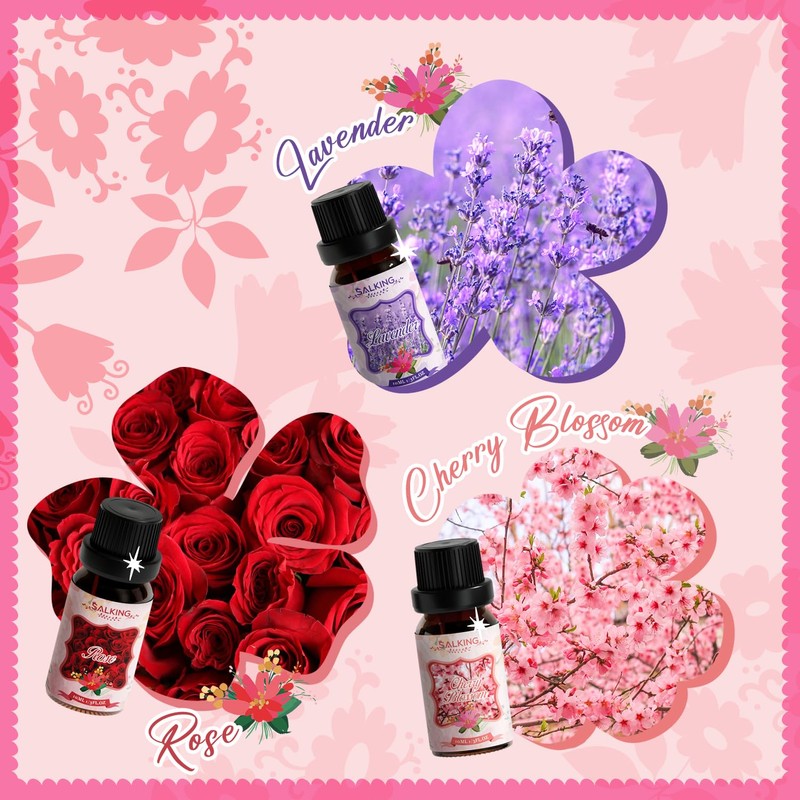 SALKING Floral Essential Oils Set, Premium Pure and Natural Essential Oils,