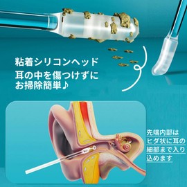 Desirable 耳に優しい 痛みゼロで本来取れなかった耳垢を徹底除去 新感覚 もちもち 粘着 耳かき 綿棒 24本入り (大人用)