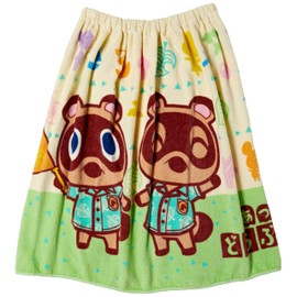 Marushin 4525003000 Wrap Towel, 23.6 inches (60 cm) Length, Atsumame Animal Crossing, The Beginning of Excitement, Wrap Towel, Swimming Pool