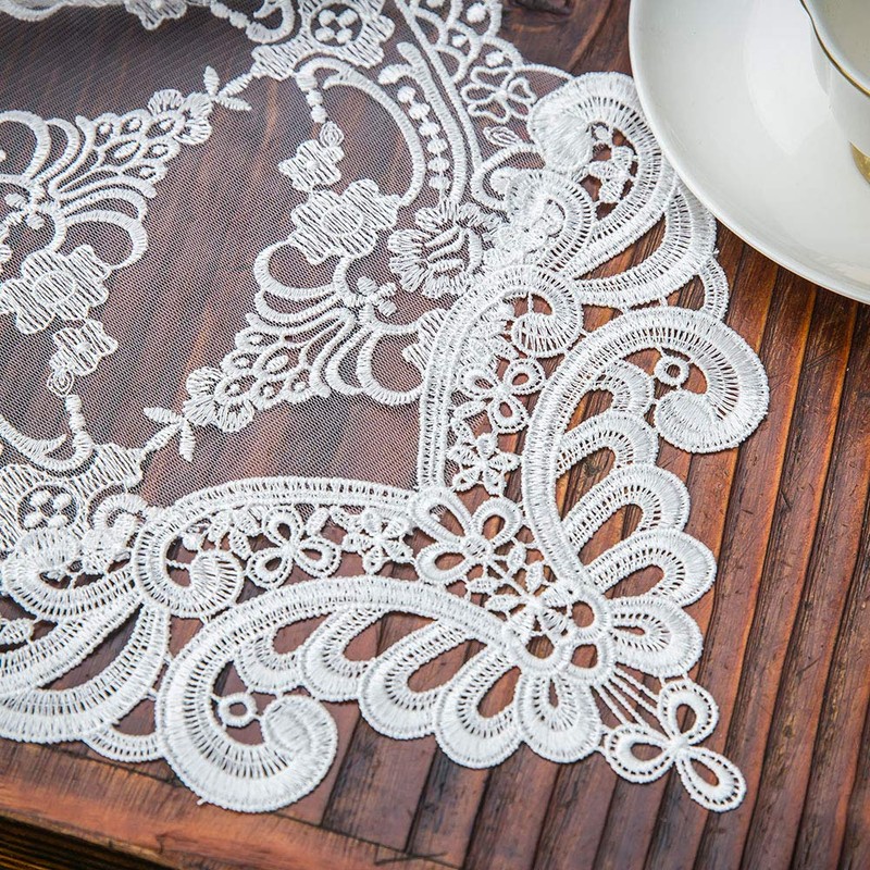 ARTABLE Lace Table Runner Dresser Scarf Macrame Embroidered Table Runners