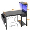 TIQLAB Gaming Desk 40 inch with Power Outlet and LED