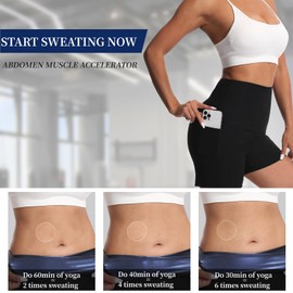 JBT Sauna Sweat Shorts for Women :Effectively Targeting The Abdomen, Buttocks, and Thighs,Effective Sweating (blue, XL)