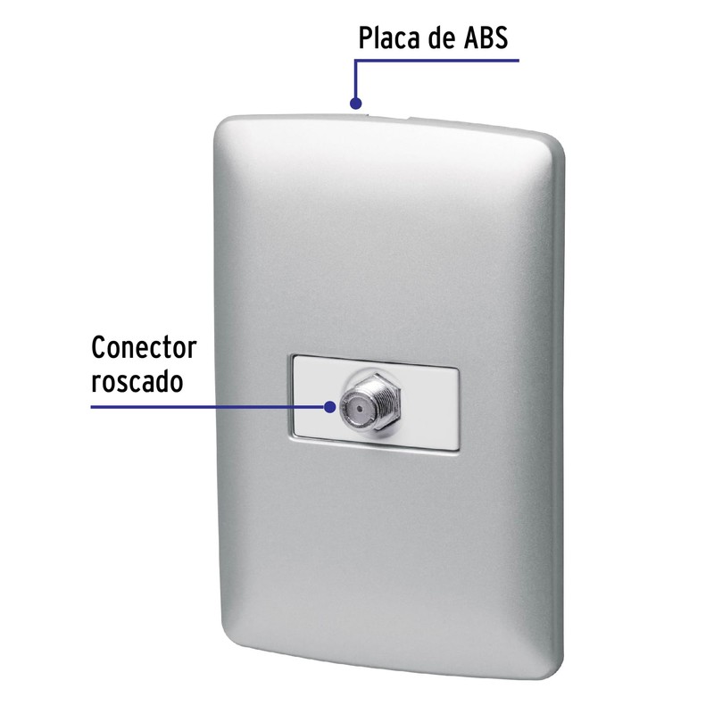 Volteck PA-TV-IP, Placa armada con conexión para TV color plata