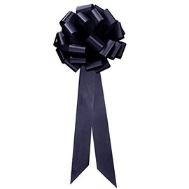 Big Decorative Navy Blue Pull Bows with Long Tails - 9" Wide, Set of 6, Christmas, Gift Bows, Police Support Ribbon, Wedding Pew Bows, Thin Blue Line Awareness, Reception Decor, Birthday, Decoration