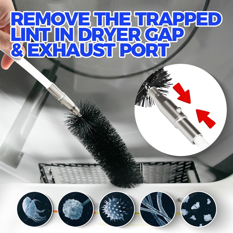 Holikme 32 Feet Dryer Vent Cleaner Kit, Upgrade Flexible Lint