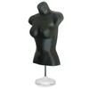 Black Female Hollow Back Mannequin Torso Set w/ Acrylic Stand