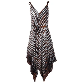 GURU SHOP Batik Jumpsuit, Summer Jumpsuit, Trouser Dress, Women, Red, Synthetic, Size: 40, white/brown