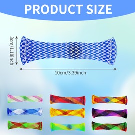10 Pcs Marble Mesh Fidget Toys, Silent Sensory Mesh Tube with Marble Fidget Toy Mesh Texture Sensory Tools Help for Stress Relief, Anxiety, and Focus, Perfect for School, Office