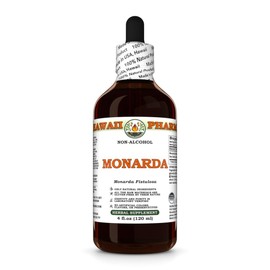 Monarda (Monarda Fistulosa) Dry Herb Glycerite, Made in Hawaii, All Natural, Vegan, Lab Tested Alcohol-Free Liquid Extract - 4 fl.oz