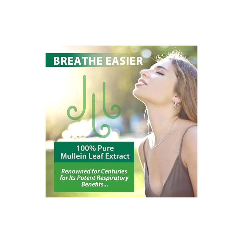 2 Pack Mullein Drops for Lungs, Mullein Leaf Extract with