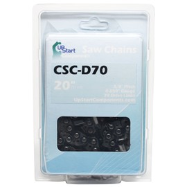 UpStart Components 6-Pack 20" Full Chisel Saw Chain for Oregon D70 Chainsaws - (20 inch, 3/8" Pitch, 0.050" Gauge, 70 Drive Links, CSC-D70)