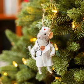Sass & Belle Doctor Mouse Felt Decoration