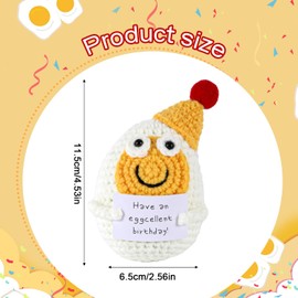 Crochet Egg, Cute Positive Crochet Egg Cotton Thread Knitted Egg Funny Egg Positive Emotional Dolls Perfect Christmas Celebration Encouragement Support Gifts for Bedroom Living Room Bookshelf Desk