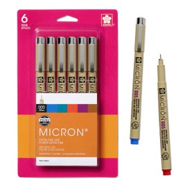 SAKURA Pigma 30064 Micron Blister Card Ink Pen Set, Colors may vary, 2-mm