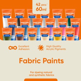 7 Artists Acrylic Blue Fabric Paint 60 ml - Fabric Paint Permanent for Clothes - Non-Toxic Silk Paint for Children - Fabric & Textile Paints - Fabric Paint for Clothes - Easy Washed Hands