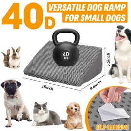 40D Density Foam Dog Ramp for Stairs Suits for Small Dogs Cats, Pet Steps Stairs for Staircase Stairs with Anti-Slip Bottom and Self-Sticky Pads to Fix(6Pack, Gray)