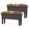 Giantex Raised Garden Beds Outdoor Set of 2, Self-Watering Planter