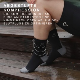 liiteGuard ULTRALIGHT RUNNING SOCKS Ultralight Runner Compression Stockings Women Men Running Sports Comfortable Anti-Blisters Compression Socks, black